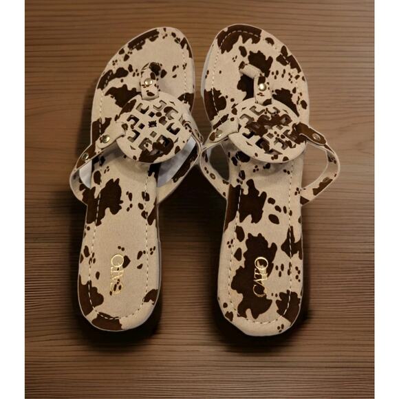 Cato New Size 11M Women's Cow Print Sandals - Picture 1 of 6